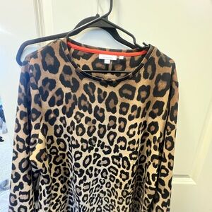 Chico's Animal Print Long Sleeve Top - Brown & Black